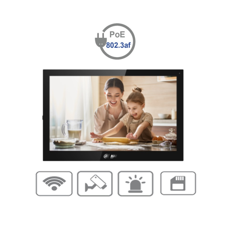 DAHUA VTH5341G-W - Monitor para Videoportero  o Medición de temperatura/ 10 Pulgadas/ Android/ Wifi y Rj45/ Pantalla Touch/ Ranura para MicroSD/  PoE estándar #TocToc #COVID19 image 2