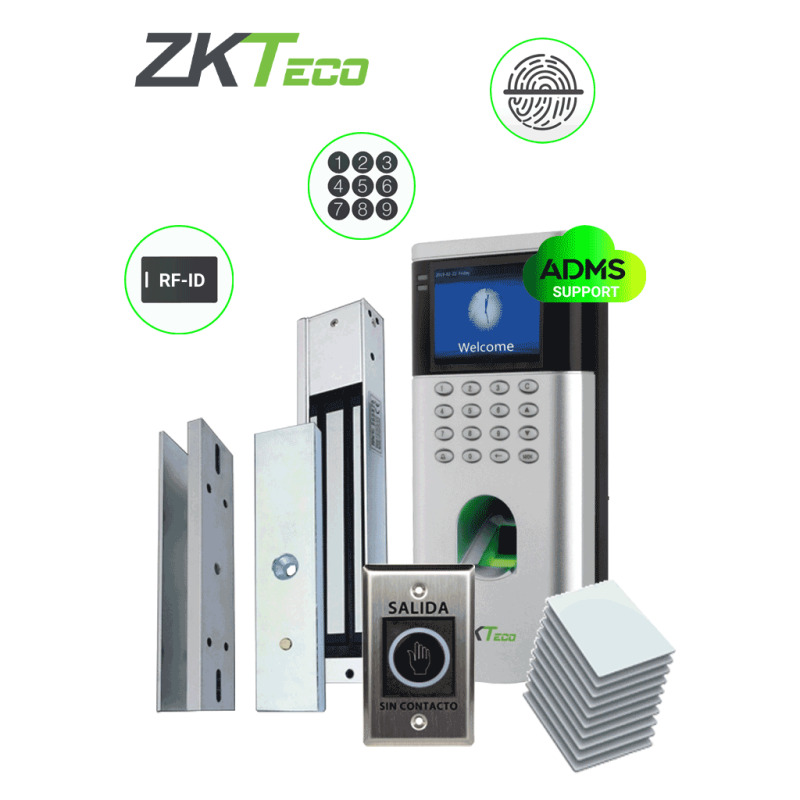 ZKTECO LF10KIT - Control de Acceso para una Puerta / 1500 Usuarios / Incluye Electro-Imán / Botón de Salida / Montaje Tipo U para Puerta de Metal, Madera y Cristal con marco / 10 Tarjetas RFID 125 Khz image 2