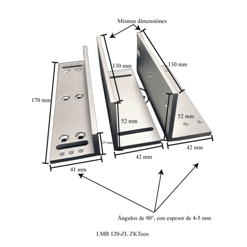 ZKTECO LMB120ZL - Soporte de fijación en ZL para contrachapa magnética Modelo LM120 clave ZKT0850001 image 10