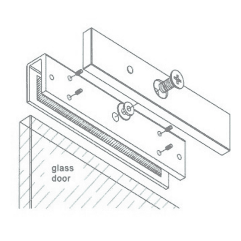 ZKTECO LMB200U - Soporte en U para instalación de contrachapa magnética en puertas de vidrio sin marco compatible con cerradura magnética con Modelo LM200LED clave ZKT0850002 image 5