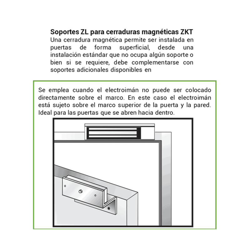 ZKTECO LMB200ZL - Soporte ZL para instalación de contrachapa magnética compatible con clave ZKT0850002 modelo LM200LED image 9