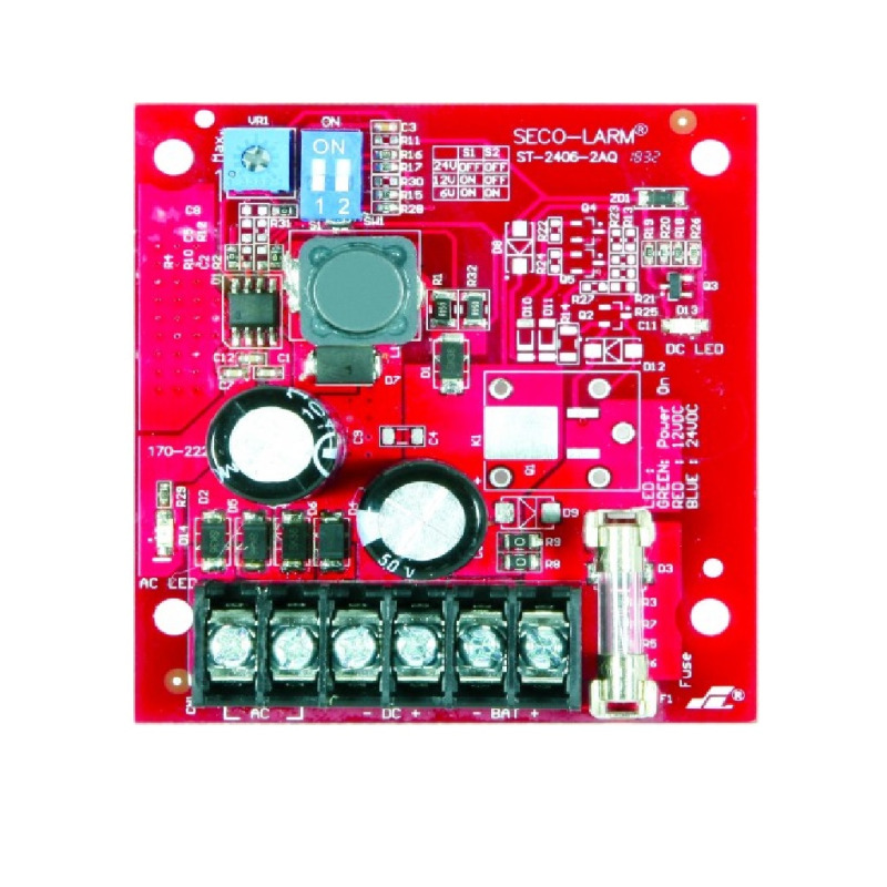 SECO-LARM ST24062AQ -  Fuente de Poder con Cargador Bateria 1.5 amp 6/12/24 VCD  image 2