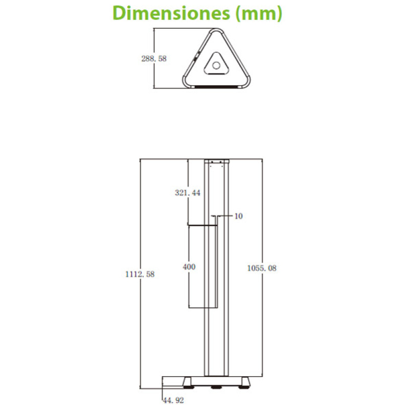 ZKTECO FMB04 - Soporte de Pedestal para Interior / Compatible con Equipos De Medición De Temperatura y Serie Visible Light ZKTeco / Dimensiones 321x288x1112 mm / Compatible con Terminales ProfaceX TI [CH] image 4