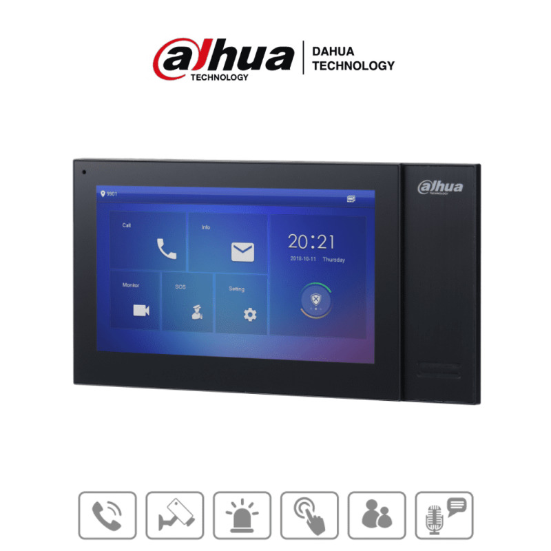 DAHUA VTH2421FB-P - Monitor IP Touch de 7 pulgadas/ Serie Pro/ Memoria de 8GB Embebida/ PoE Estandar/ Soporta Llamada en Grupo/ Ranura MicroSD/ 6&1 E&S de Alarmas/ Hasta 9 Monitores Adicionales/Soporta Dejar Videos y Mensajes de Texto/#EdificioInteligente image 2