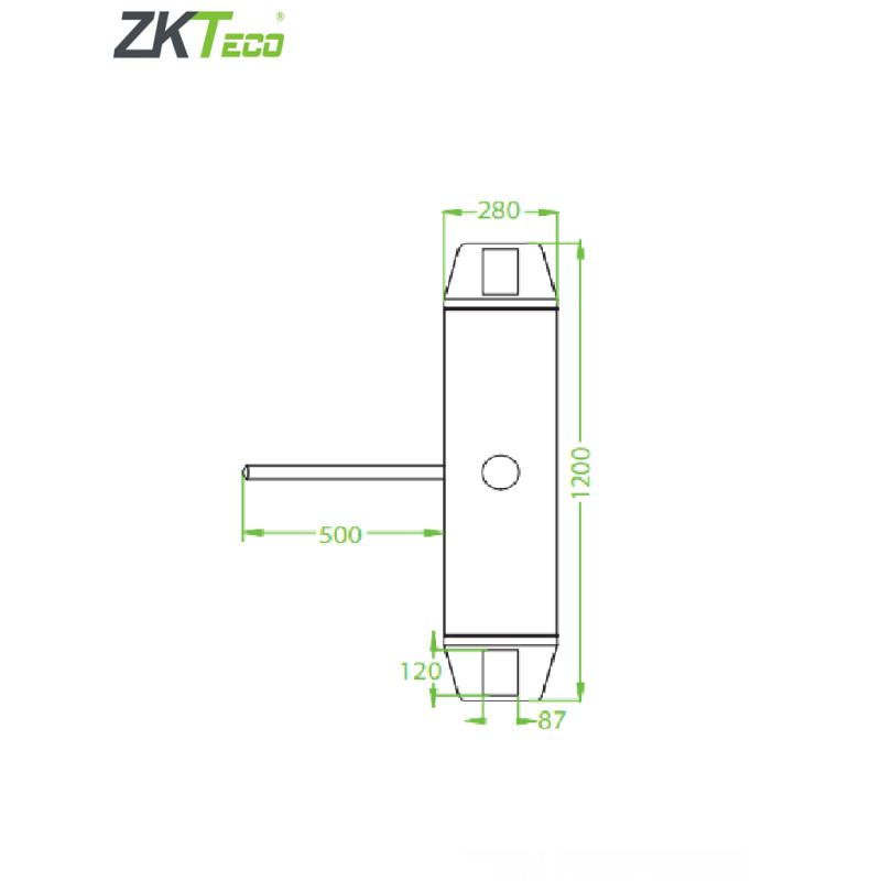 ZKTECO TS200 - Torniquete Bidireccional / Acero SUS304 / Desbloqueo de Seguridad sin Energía / No cuenta con Lectores y Panel / 110V / Exterior Protegido / Tráfico de 25 a 30 x Min / Ancho de Carril 50.5 cm / 1 millón de Ciclos / Apertura con Pulso Seco image 6