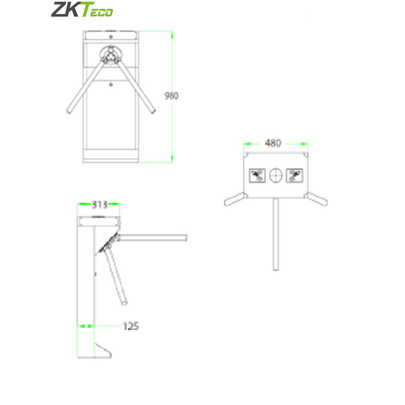 Torniquete Tripode / Bidireccional / Acero inoxidable / 30 personas por minuto / 1 Millon de ciclos image 7