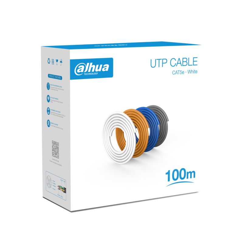 DAHUA PFM920I-5EU-U-100 - Bobina de 100 Mts de Cable UTP Cat5e/ 100% Cobre/ Color Blanco/ Cubierta Retardante de Flama con Certificacación ANSI/ UL CM/ Ideal para Video y Redes/  image 2