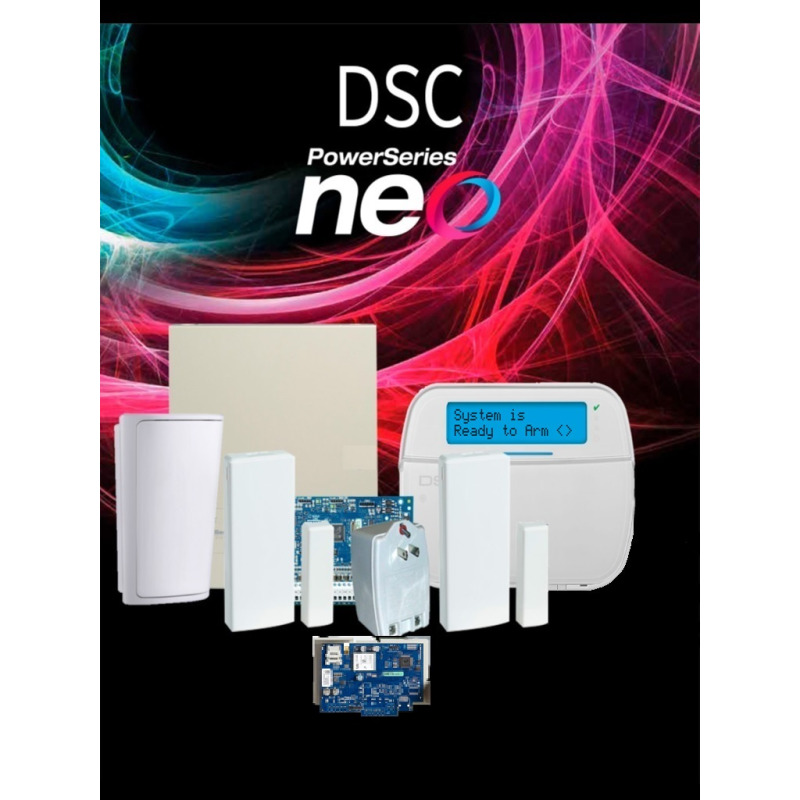 DSC NEO-RF-LCD-IP-SB Paquete NEO 32 Zonas Inalámbricas/Panel HS2032/Comunicador TL280E/Teclado ALFANUMÉRICO con TRANSCEPTOR HS2LCDRF9N/2 Contactos PG9303/Sensor Inalámbrico PG9914/Fuente PTC1640U/Gabinete /Sin Batería/#PLANDEBENEFICIOS #MUNDIALTVC