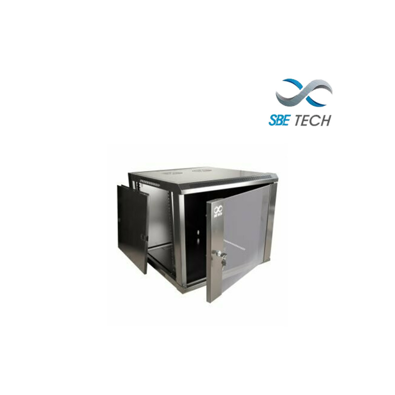 SBETECH GNLPAR12URP- Gabinete de pared / 12 UR / Capacidad de carga de 60 Kg / Ancho 600 mm x profundidad 600 mm x alto 640 mm / Puerta delantera de cristal templado image 2