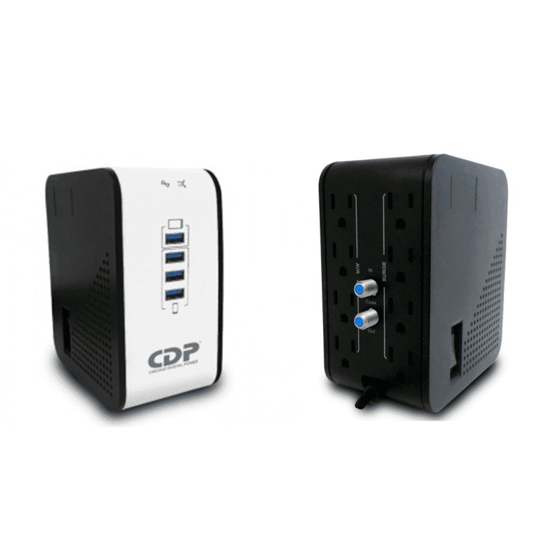CDP R2CU-AVR 1008 - Regulador de Voltaje de Escritorio NEMA 5-15 / 1000VA/400W / 8 tomas de salida / 1 Toma para carga de tablet / 3 Tomas para carga de smartphone  image 4