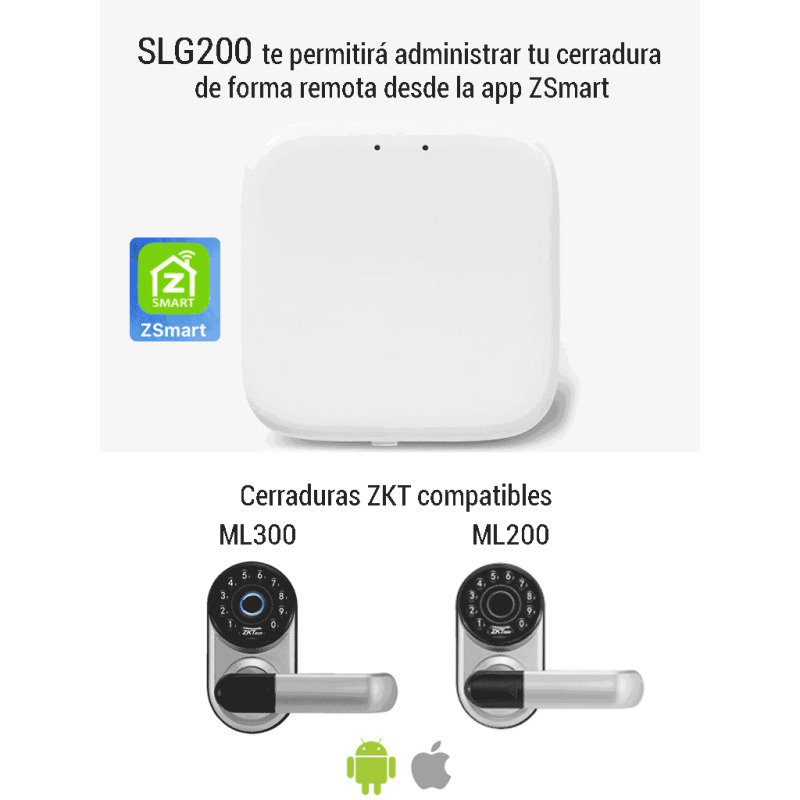 ZKTECO SLG200 - Módulo GATEWAY para cerraduras ML200 y ML300 / Permite apertura remota y control por voz con Alexa y Asistente de Google / App ZSmart image 3