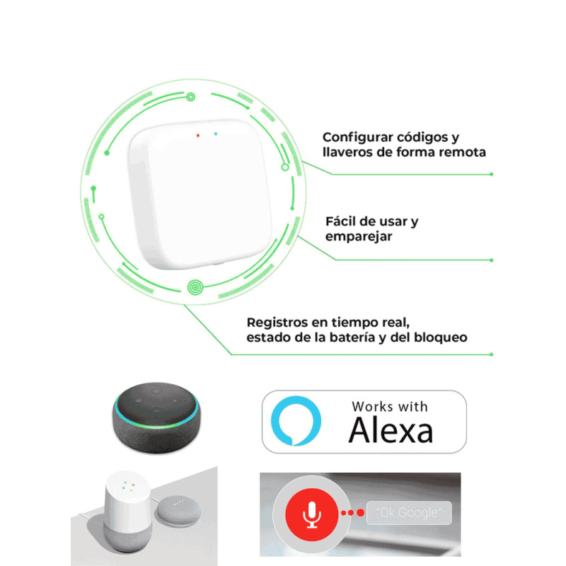 ZKTECO SLG200 - Módulo GATEWAY para cerraduras ML200 y ML300 / Permite apertura remota y control por voz con Alexa y Asistente de Google / App ZSmart image 4