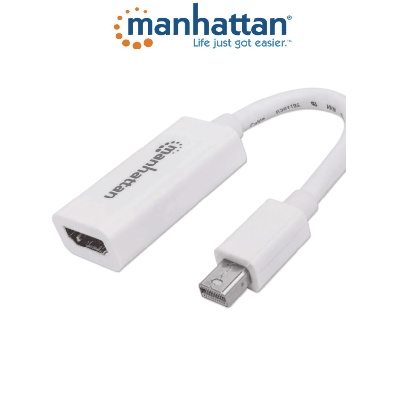 MANHATTAN 322461 - Adaptador Pasivo de Mini DisplayPort a HDMI/ Mini DisplayPort Macho a HDMI Hembra/ Soporta Una Resolución de 1080p@60Hz/ Soporta Audio sin Compresión/ 