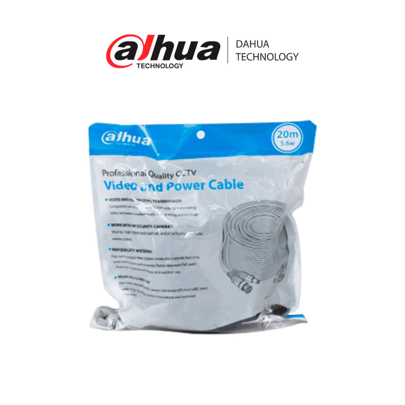 DAHUA DH-PFM942I-20-5 - Cable de 20 Metros Armado para Video y Energía/ Para Camaras Hasta 4k/ con Conectores BNC y de Energía/ Uso Exterior e Interior/ Cobre de Alta Pureza/ Soporta: AHD/CVI/TVI/CVBS/ image 3