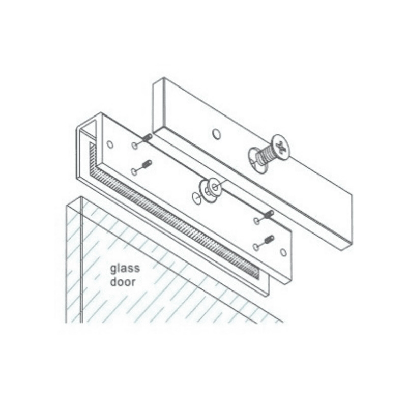 ZKTECO LM200LEDSU - Paquete de contrachapa magnética de 200 Kg a 12 VDC con señal NC que incluye soporte en U para colocación en puertas de vidrio   image 6