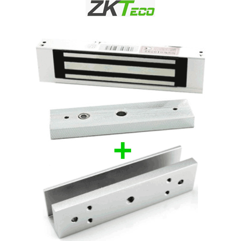 ZKTECO LMB120SU - Paquete de contrachapa magnética de 120 Kg incluye soporte de fijación en U para instalación en puertas de vidrio o cristal templado image 2