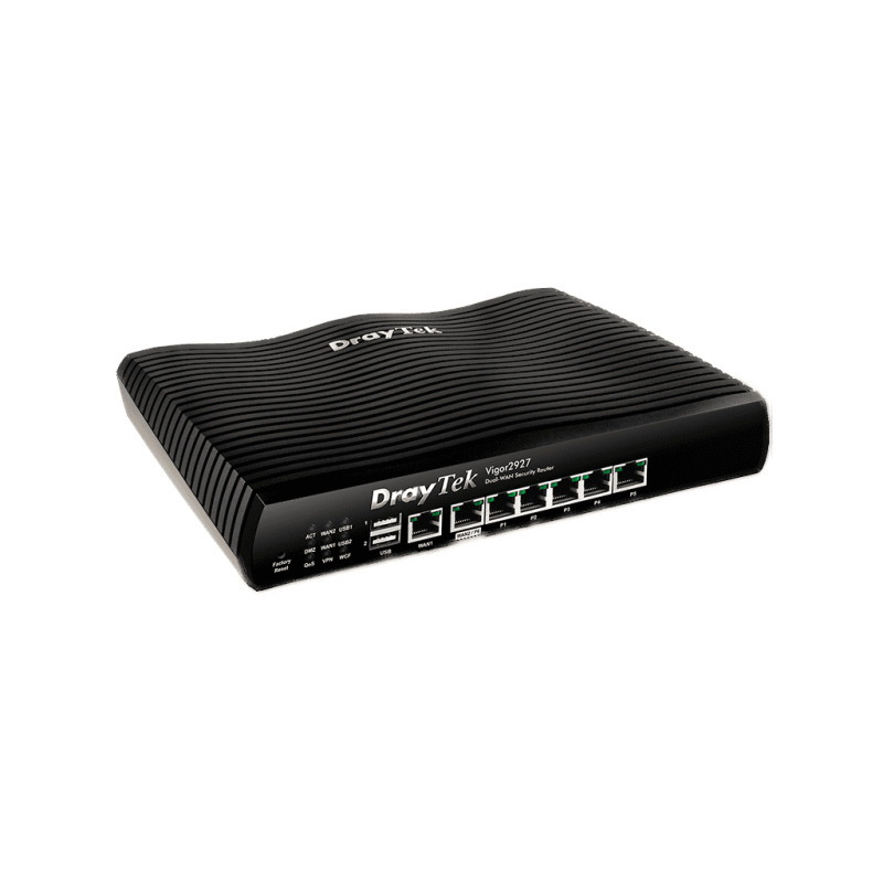 DRAYTEK VIGOR2927- Ruteador Multi-WAN Balanceador de Cargas/ 1 Puerto WAN GE RJ45/ 1 Puerto intercambiable LAN & WAN/ 5 Puertos LAN GE/  50 Tuneles VPN/ 2 Puertos  USB/ Ideal para PyMEs #BUENFIN