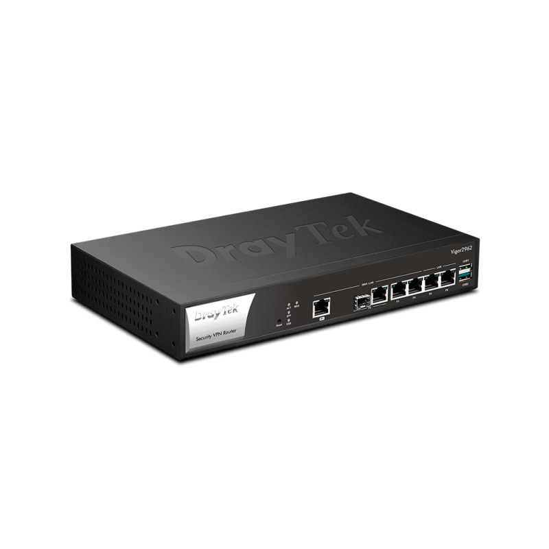 DrayTek VIGOR2962- Ruteador Multi-WAN Balanceador de cargas/ Ideal para PyMEs/ Hasta 200 túneles VPN/ 1 Puerto WAN 2.5GB/ 1 Puerto combo SFP & RJ45 WAN/ 2 Puertos intercambiables LAN & WAN GE/ 2 Puertos fijos LAN RJ45 GE/ Filtrado de contenido WEB image 2