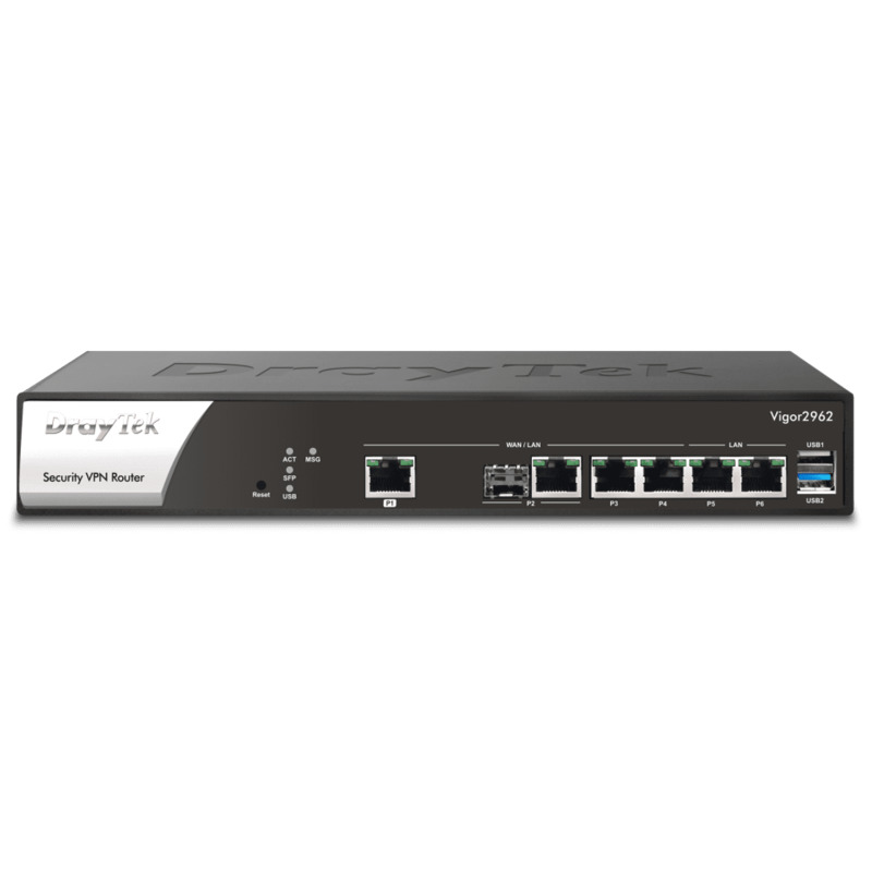 DrayTek VIGOR2962- Ruteador Multi-WAN Balanceador de cargas/ Ideal para PyMEs/ Hasta 200 túneles VPN/ 1 Puerto WAN 2.5GB/ 1 Puerto combo SFP & RJ45 WAN/ 2 Puertos intercambiables LAN & WAN GE/ 2 Puertos fijos LAN RJ45 GE/ Filtrado de contenido WEB image 5