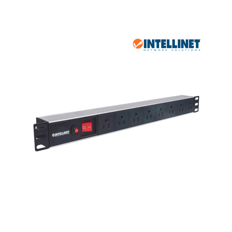 INTELLINET 713993- Barra PDU / 8 cont. Gab/Rack 19"/ 1U/ Contra sobrecarga / On/Off image 9