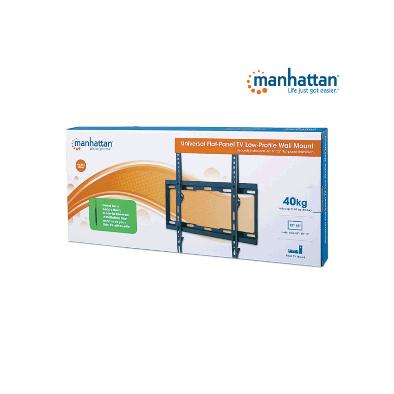 MANHATTAN 460934 - Soporte de Pared Para Pantalla de 32 a 55 Pulgadas/ 40 Kg de Carga/ Fijo/ Fabricado en Acero/ VESA 200/ 300/ 400x200/ 400 image 6