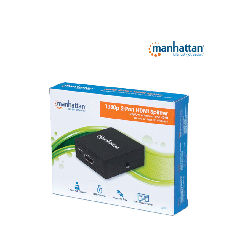 MANHATTAN 207652 - Splitter / Divisor de Video HDMI/ FullHD/ 1 Entrada y 2 Salidas/ Distancia de Entrada 15 Metros/ Distancia de Salidas 15 Metros/ Soporta Conexión en Cascada/ Soporta sonido LPCM, Sonido Master DTS-HD y Dolby TrueHD/ image 14