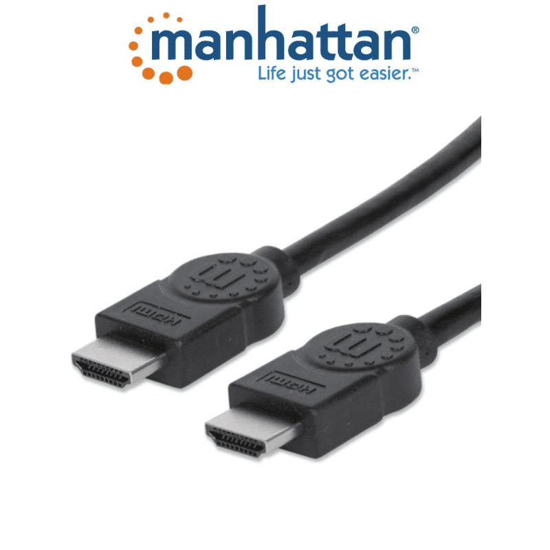 MANHATTAN 353274 - Cable HDMI de Alta Velocidad de 7.5 Metros/ Resolución 4k@30Hz/ Soprota 3D y Canal de Ethernet de 100 Mbps/ HDMI Macho a Macho/ Soporta Canal de Retorno de Audio (ARC)/ Blindado para Reducir Interferencia/ 