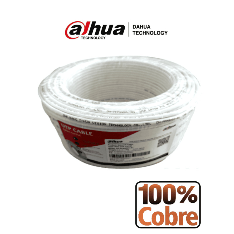 DAHUA DH-PFM920I-5EUN-C-V2-100 - Bobina de 100 Mts de Cable UTP Cat5e/ 100% Cobre/ Color Blanco/ Ideal para Video y Redes/  image 2