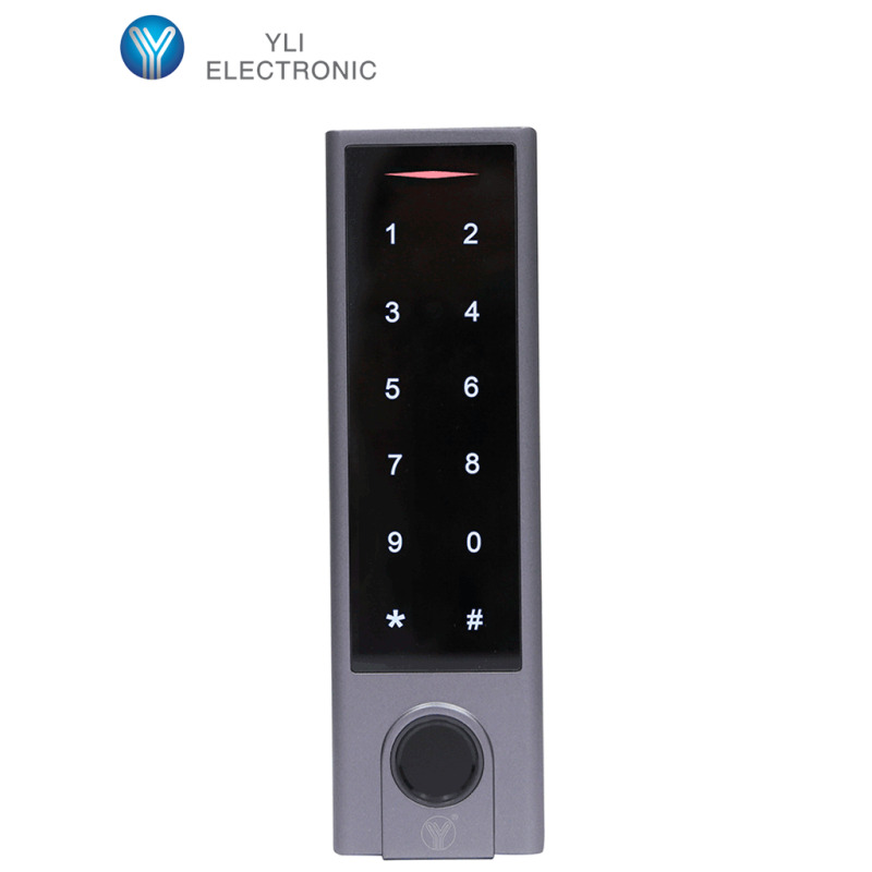 YLI YK1068A - Teclado touch para control de acceso standalone con métodos de verificación por huella, tarjetas ID o password / Soporta equipos esclavo por protocolo Wiegand / Señales NC y NO