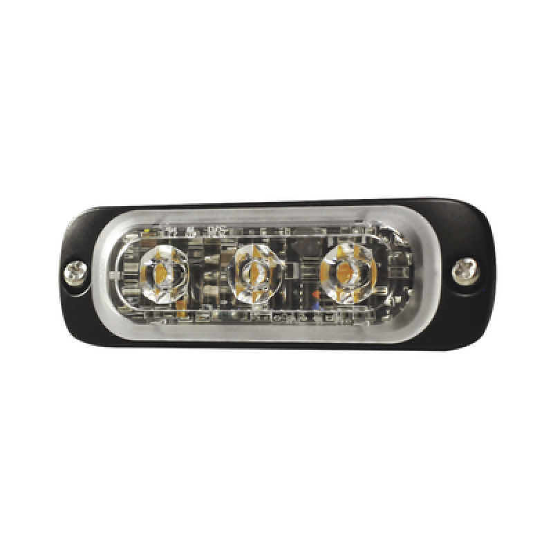 Luz Auxiliar de 3 LED Ambar SAE 1224 Vcd Lente transparente