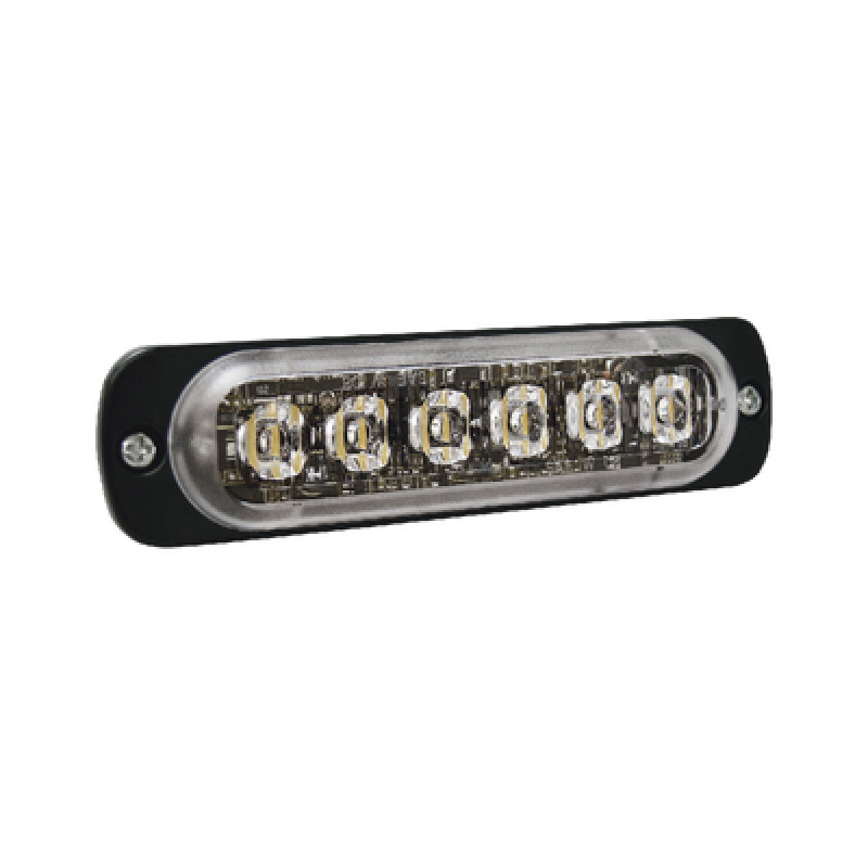 Luz Auxiliar de 6 LED Ambar Bisel Negro Lente Transparente image 2