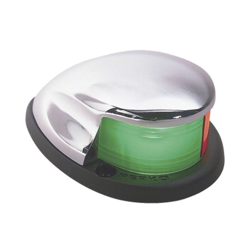 Luz BiColor de Montaje Horizontal con Carcasa Cromada para Embarcaciones a Motor Menores de 20 Metros