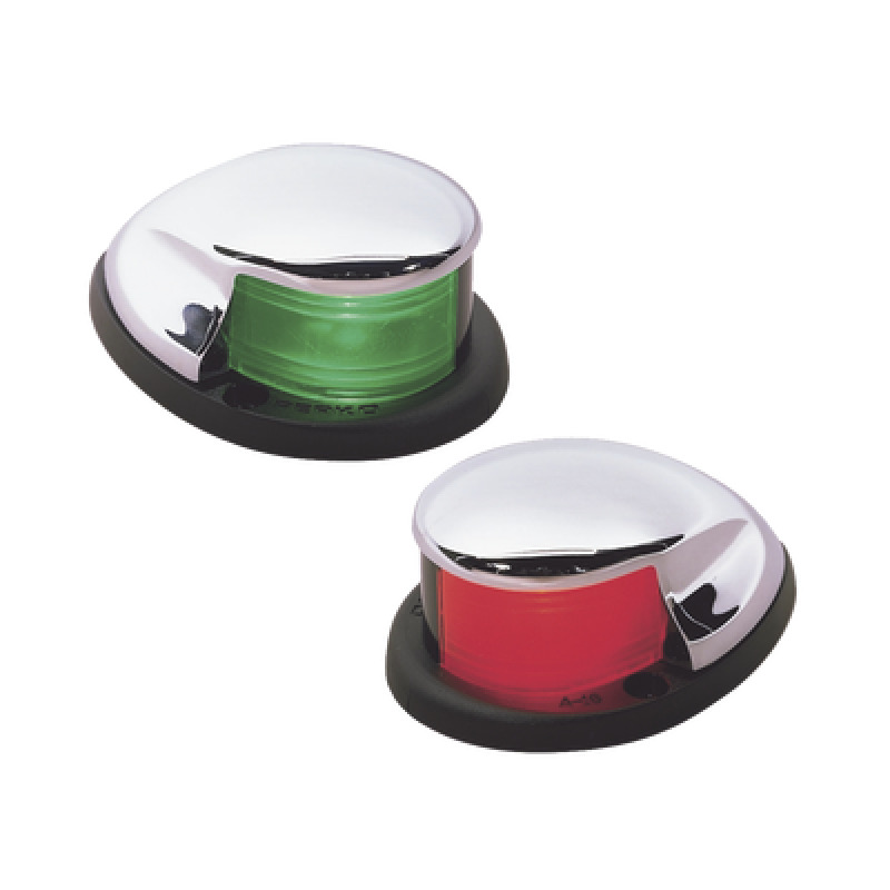 Set de Luces Laterales de Montaje Horizontal con Carcasa Cromada para Embarcaciones a Motor de Menos de 20 Metros