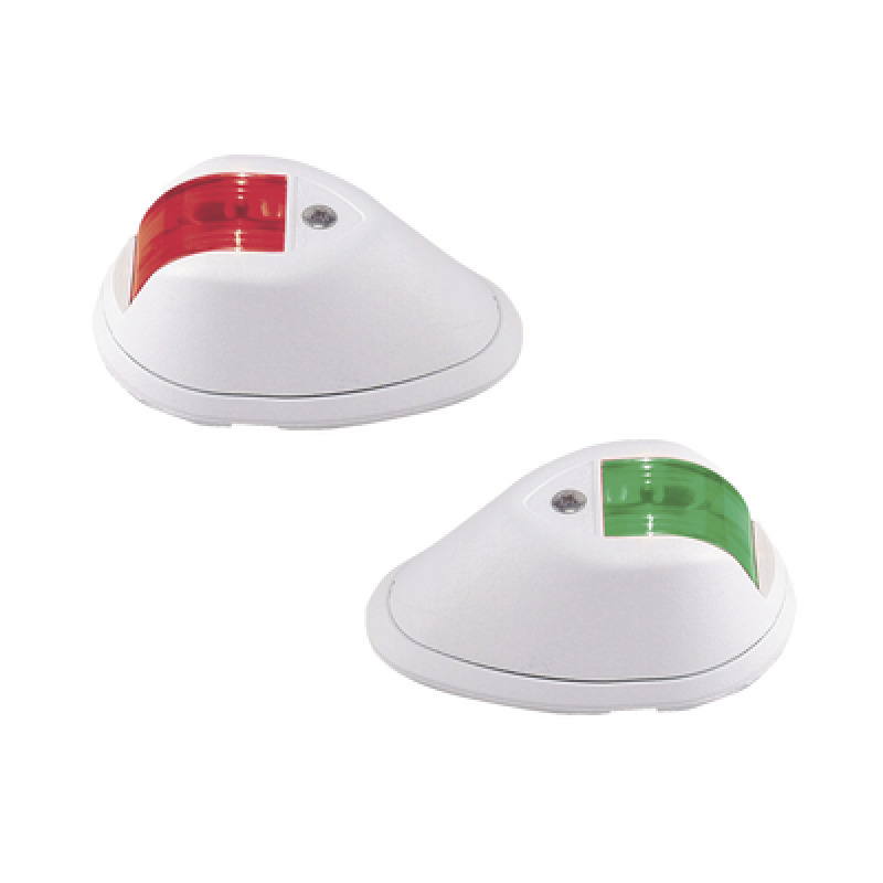 Set de Luces de Navegación Verticales Rojo / Verde con Carcasa en Color Blanco para Embarcaciones a Motor de Menos de 20 Metros