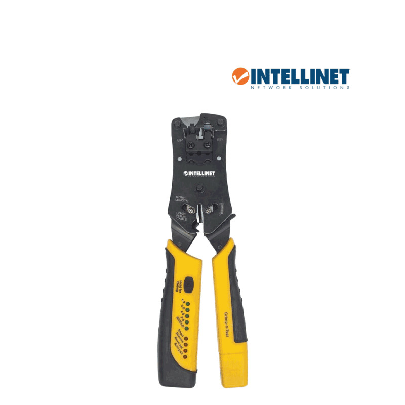 INTELLINET 780124 Pinza Crimpeadora Universal de Plugs Modulares y Probador de Cables 2-en-1 Crimpeadora y Probador de Cables - Corta, Pela, Remata y Prueba image 4