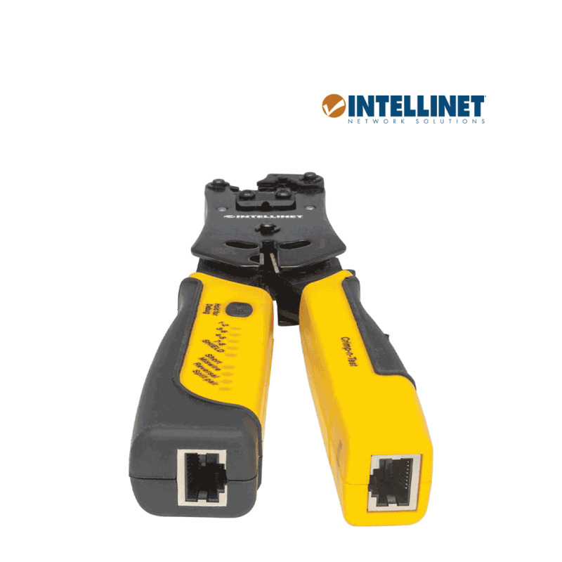 INTELLINET 780124 Pinza Crimpeadora Universal de Plugs Modulares y Probador de Cables 2-en-1 Crimpeadora y Probador de Cables - Corta, Pela, Remata y Prueba image 7