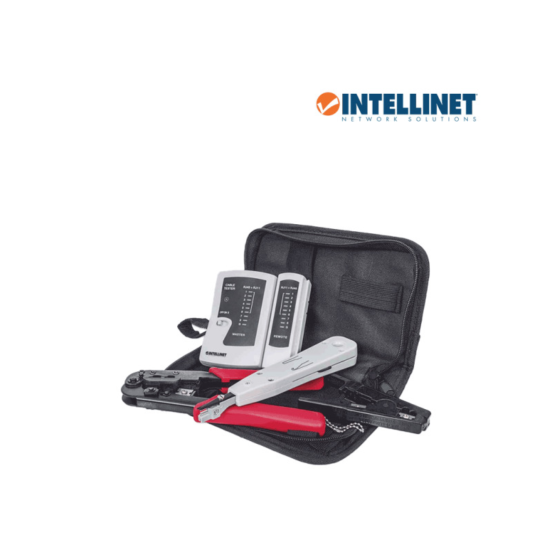 INTELLINET 780070 Kit de herramientas para red con 4 piezas kit de 4 herramientas para red compuesto por Probador de cable UTP, Ponchadora, Pinza Crimpadora y Pelador de cable image 3