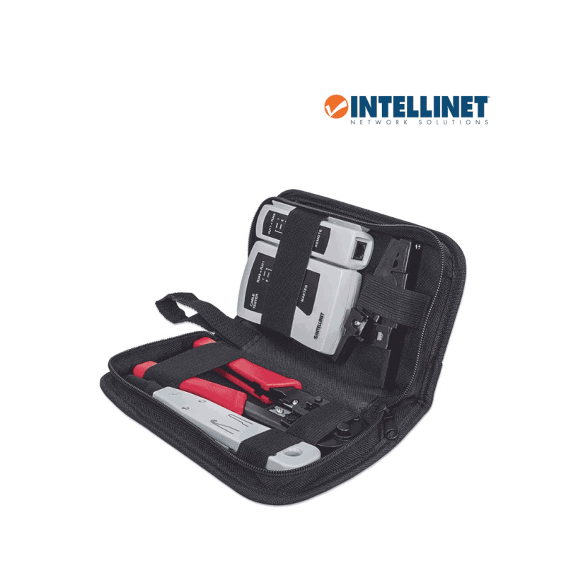 INTELLINET 780070 Kit de herramientas para red con 4 piezas kit de 4 herramientas para red compuesto por Probador de cable UTP, Ponchadora, Pinza Crimpadora y Pelador de cable image 5
