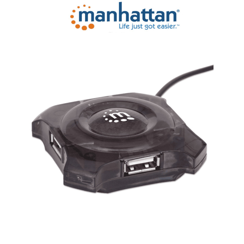 MANHATTAN 162272 - Mini Hub USB de 4 Puertos que Proveen Energía/ Soporta especificaciones USB 1.1/ Soporta Dispositivos y Puertos USB 2.0 (hasta 12 Mbps)/  image 3