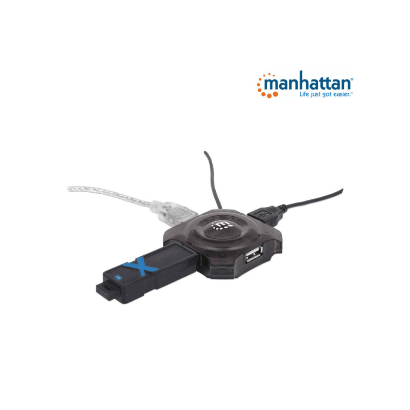 MANHATTAN 162272 - Mini Hub USB de 4 Puertos que Proveen Energía/ Soporta especificaciones USB 1.1/ Soporta Dispositivos y Puertos USB 2.0 (hasta 12 Mbps)/  image 4