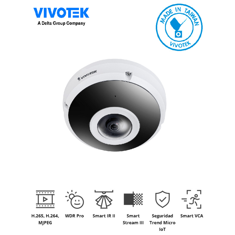 VIVOTEK FE9391-EHV-v2 - Camara IP fisheye exterior 12 Megapixeles/Panoramica 360º/ Smart IR II 20mts/ WDR Pro/ Smart Motion/ Smart VCA/ Smart stream III/ Microfono integrado/ Ciberseguridad Trend Micro/ Proteccion IP66,IK10,Nema4X/ Vision SNV/ NDAA/ONVIF image 2