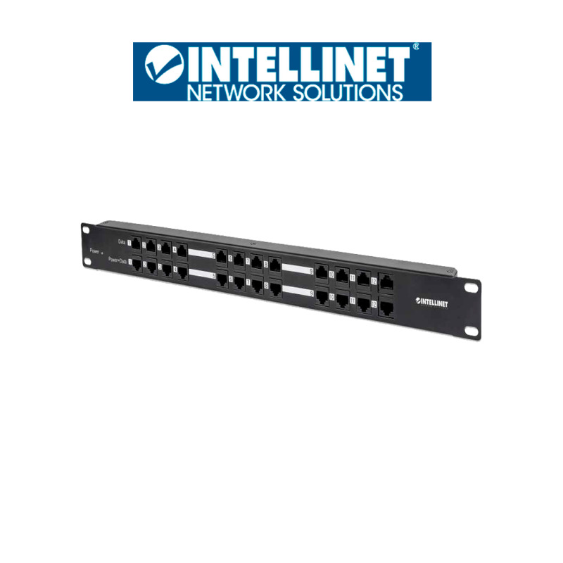 INTELLINET  720342 Patch Panel de 24  puertos  (12)Passive  Poe para salida de datos y energía