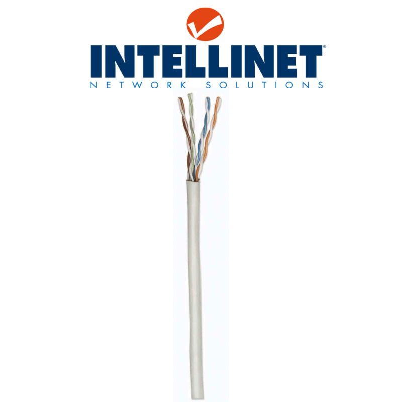 INTELLINET 334136 Bobina de Cable UTP Cat6, Sólida, 100% cobre, 305 m de cable UTP, Filamento sólido, CM, Certificable, Gris image 3