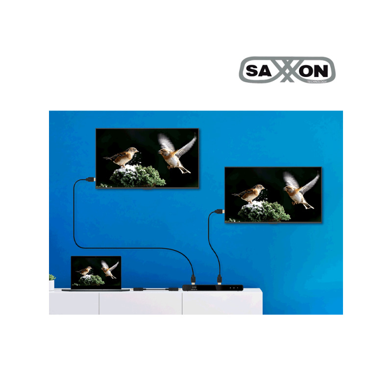 SAXXON LKV312HDR-V2.0 - Splitter / Divisor de Video HDMI 4K de 1 Entrada y 2 salidas/ Soporta Resolución 4Kx2K @30Hz/ 1080P Full HD/ Distancia de 10 Metros en Entrada y Salidas/ Switch EDID para Autoajuste de Resolución/ image 3