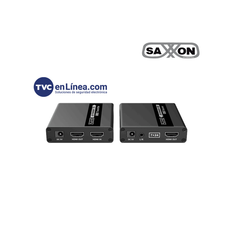 SAXXON LKV223 - Kit extensor de video HDMI/ Resolucion 1080P/ 60 Hz/ Hasta 70 metros con Cat6/ 6A/ 7  Cero latencia/ Loop HDMI/ Soporta HDR/ Infra rojo de 2 vías/ Salida de audio/ image 2