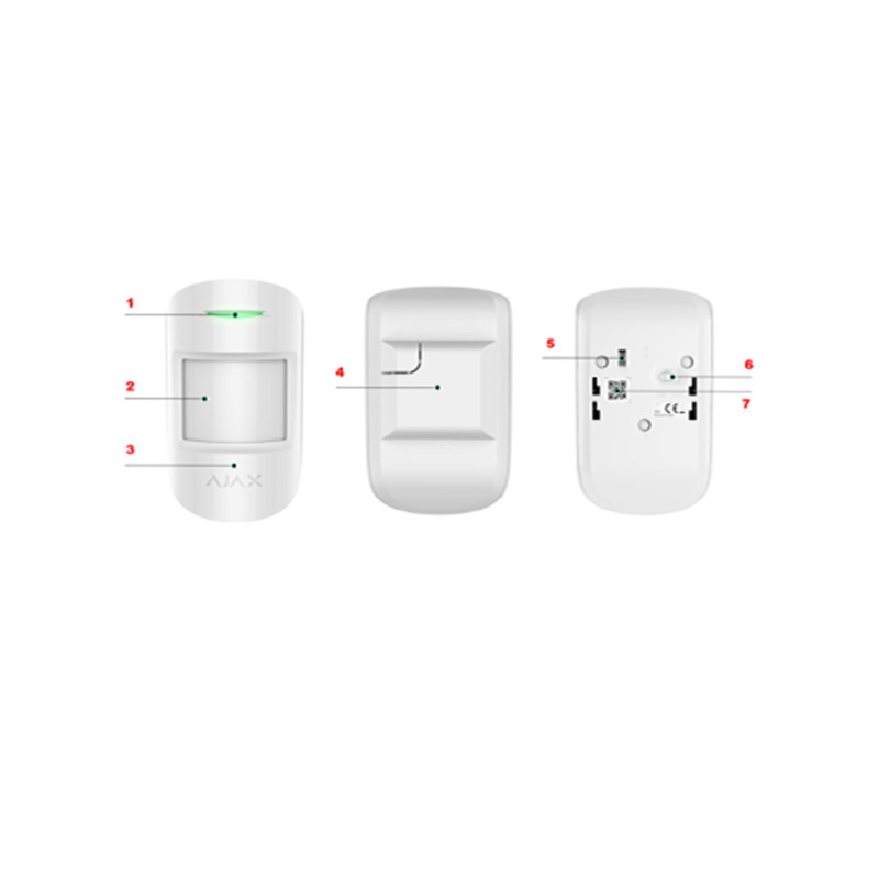 AJAX CombiProtect W - Detector inalámbrico combinado de rotura de cristal y movimiento. Color Blanco image 4