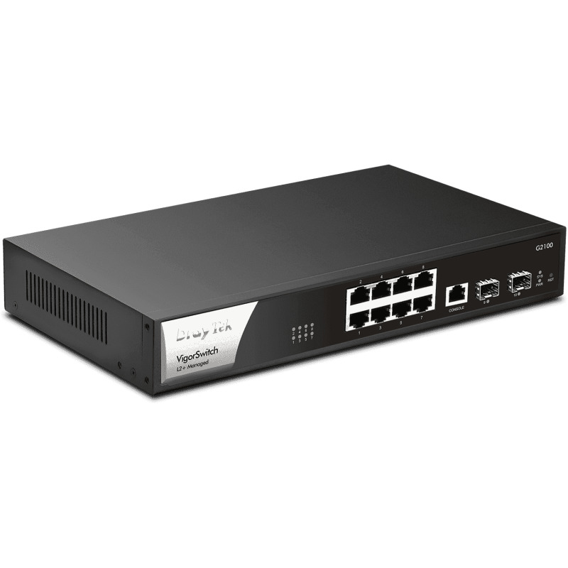 DRAYTEK VigorSwitch G2100 - Switch Gigabit de 10 Puertos Administrable/8 Puertos 10/100/1000Mbps + 2 SFP + 1 Puerto Consola/Capa 2/Con Funciones de Capa 3 como: Servidor DHCP y Enrutamiento VLAN/Interface Web/Prevención de Conflictos IP/#LONUEVO#TERROR image 6