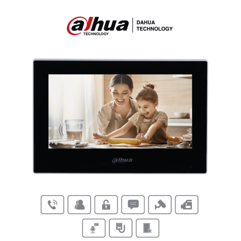 DAHUA VTH2621G-P - Monitor IP Touch de 7 Pulgadas/ Serie Lite/ Negro/ Poe Estándar/ 6&1 E&S de Alarmas/ Uso Interior/ Modo No Molestar/ H.265/ Soporta Hasta 4 Frentes de Calle y 4 Monitores Adicionales/  image 2
