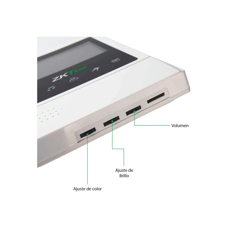 ZKTECO VDPIB4 - Monitor para Videoportero Analógico de 4.3 pulgadas / Pantalla LCD / Resolución 480*272 / Imagen Nítida / Botón de No Molestar / Conexión mediante 4 Hilos / #MUNDIALTVC image 3