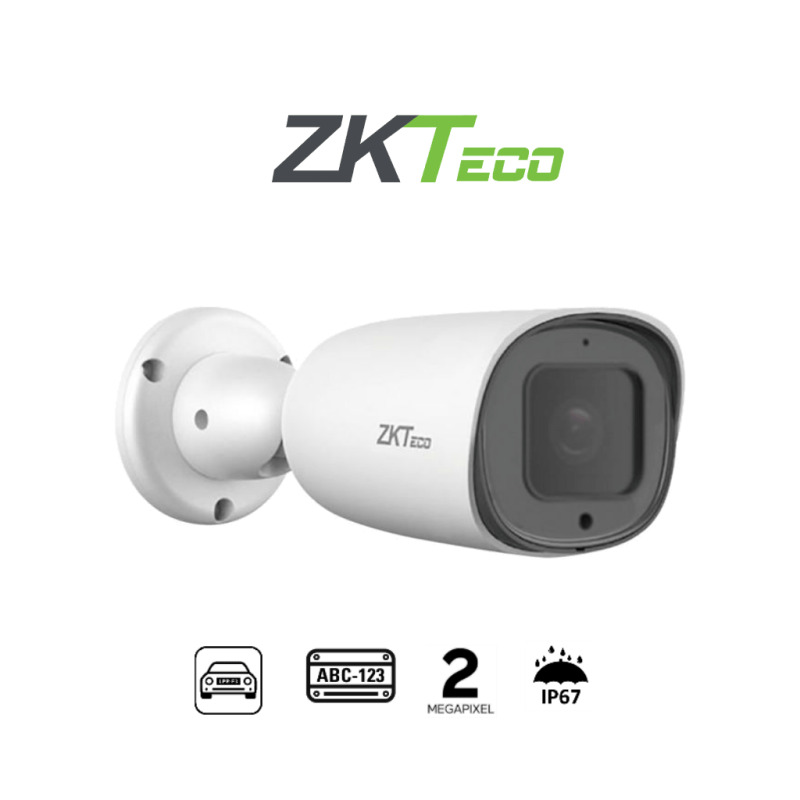 ZKTECO LPR BL852Q38ALP - Cámara IP Bullet para reconocimiento de placas / Resolución 2MP / Software LPR integrado / Lente Motorizado / Reconocimiento de placa de 80 países / POE / IP67 / Audio / Alarma / RS485 / Ranura para tarjeta SD  image 2